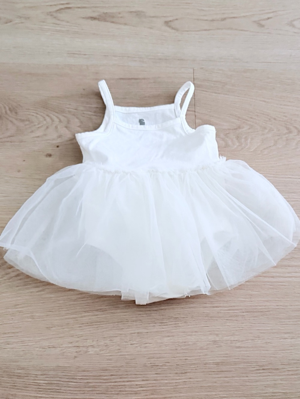 White Tulle Tutu Dress - Sleeveless Ballet Style (9-12 months)